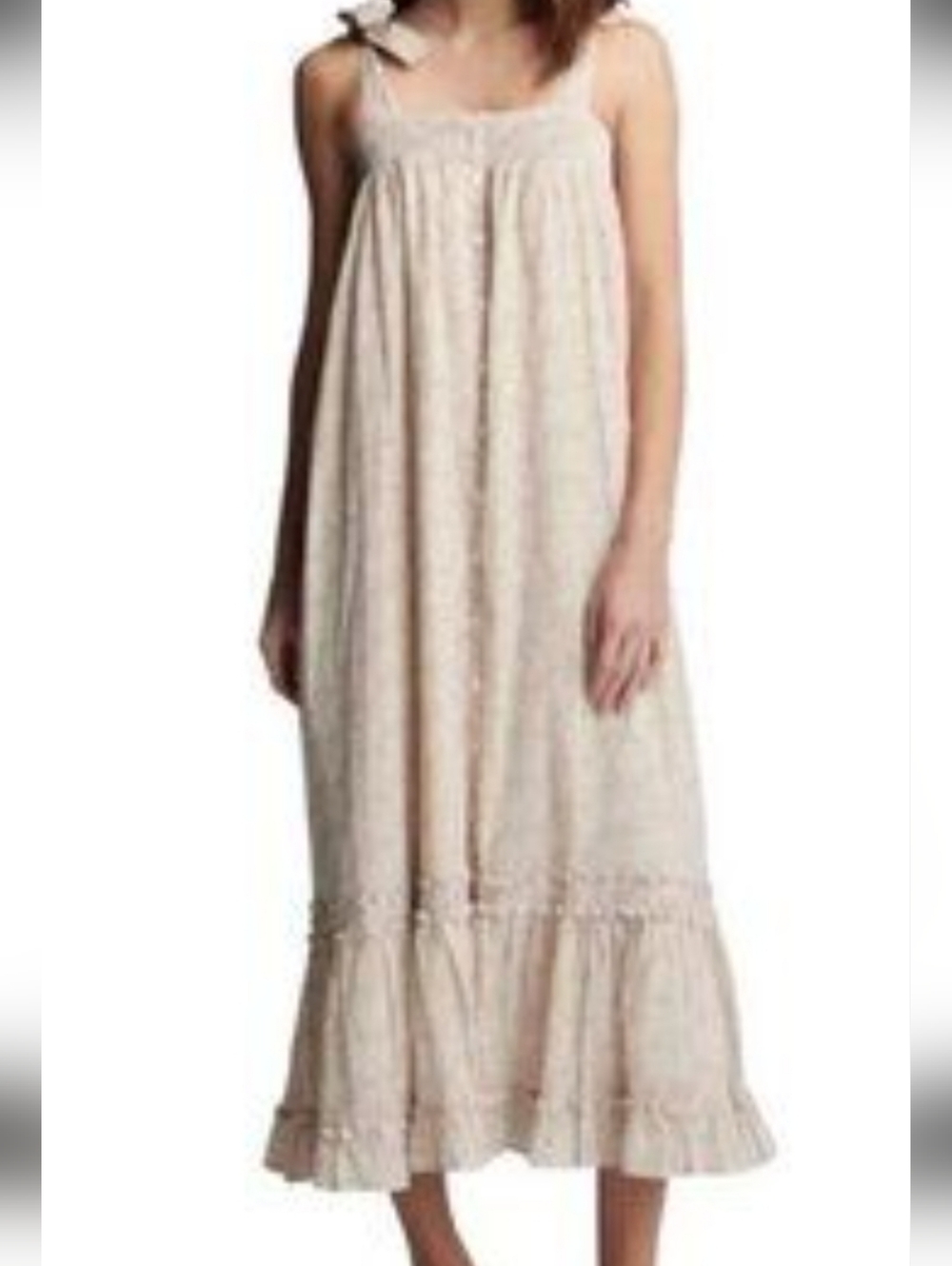 Sundays Delilah Dress Wildflower Print Tan White Orange-Red Size  Xsmall